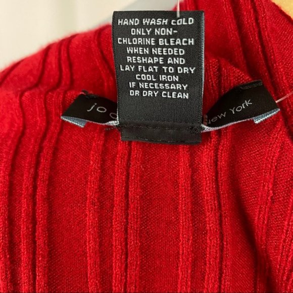 Joan Vass New York Long Sleeved Red Thin Sweater 🟡 - Picture 8 of 9